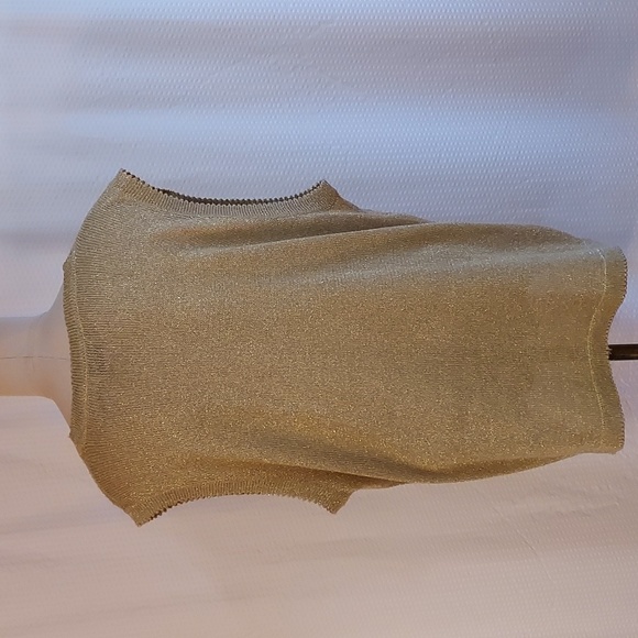 American Collection Vintage Women's Sweater Vest Metalic Gold Holidays Size 2X - Picture 4 of 10